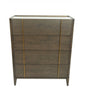 39" Dark Brown and gold Solid Wood Four Drawer Standard Dresser