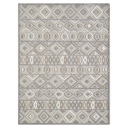 8’ x 10’ Gray Ivory Aztec Pattern Indoor Outdoor Area Rug