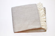 Grey and White Dreamy Soft Herringbone Throw Blanket