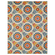 2' X 4' Orange And Ivory Moroccan Stain Resistant Indoor Outdoor Area Rug