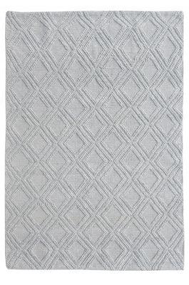 9’ x 13’ Gray Diamond Lattice Modern Area Rug