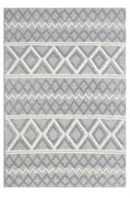 9’ x 13’ Gray Ivory Diamonds Boho Chic Area Rug