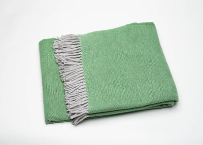 Forest Green Mini Dot Fringed Throw Blanket