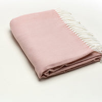 Pastel Pink Soft Acrylic Herringbone Throw Blanket