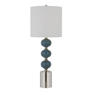 Set of Two 29" Modern Blue Metal Table Lamps