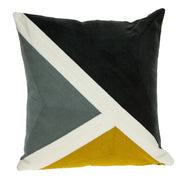 20" X 20" Black Geometric Zippered 100% Cotton Throw Pillow