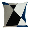 20" X 20" Gray And Black Geometric Zippered 100% Cotton Throw Pillow