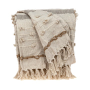 Classic Boho Fringed and Textured Woven Handloom Throw