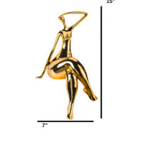 Gold Women Posing Sculpture