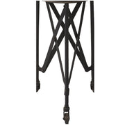 23" Black Industrial Rolling Round End Table