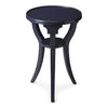 24" Blue Manufactured Wood Round End Table With Shelf