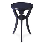 24" Blue Manufactured Wood Round End Table With Shelf