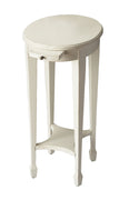 26" White And Cottage White Manufactured Wood Oval End Table With Shelf