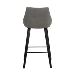 26" Gray Tufted Velvet Upholstered Bar Stool