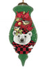 Christmas Plaid Polar Bear Hand Painted Mouth Blown Glass Ornament