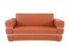 75" Camel Brown Italian Leather with Chrome Accents Love Seat