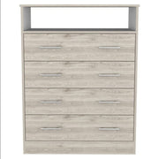 33" Light Grey Manufactured Wood Four Drawer Standard Dresser