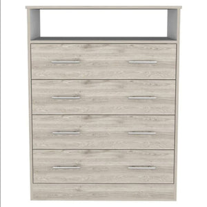 33" Light Grey Manufactured Wood Four Drawer Standard Dresser