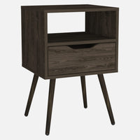 Modern Dark Walnut Bedroom Nightstand