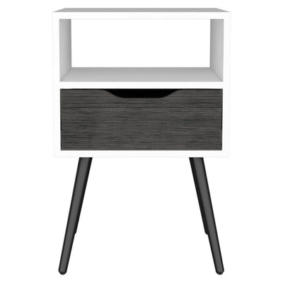 Modern Smokey Oak and White Bedroom Nightstand