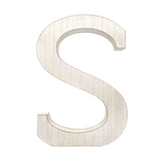 16" Distressed White Wash Wooden Initial Letter S Sculpture