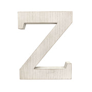 16" Distressed White Wash Wooden Initial Letter Z Sculpture