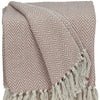 Pink Woven Cotton Solid Color Reversable Throw