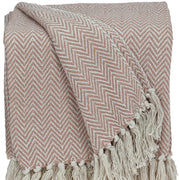 Pink Woven Cotton Solid Color Reversable Throw