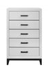 31" White Solid Wood Five Drawer Standard Chest