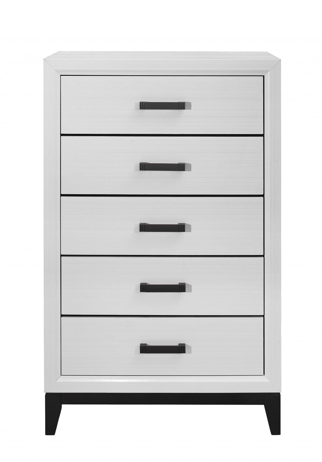 31" White Solid Wood Five Drawer Standard Chest