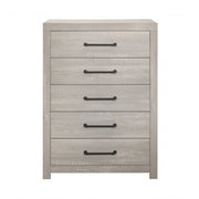 35" Rustic White Wash Solid Wood Five Drawer Standard Chest