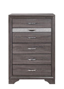 35" Grey Manufactured Wood Six Drawer Standard Chest