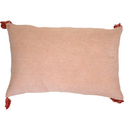 13" X 20" Coral Abstract Zippered Polyester Throw Pillow With Tassels