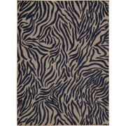 10' X 13' Navy Abstract Non Skid Indoor Outdoor Area Rug