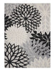 10' X 13' Black And White Floral Non Skid Indoor Outdoor Area Rug