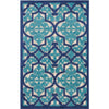 10' X 13' Navy Ikat Non Skid Indoor Outdoor Area Rug