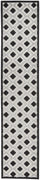 2' X 12' Black And White Gingham Non Skid Indoor Outdoor Runner Rug