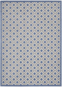 9' X 12' Blue And Grey Gingham Non Skid Indoor Outdoor Area Rug