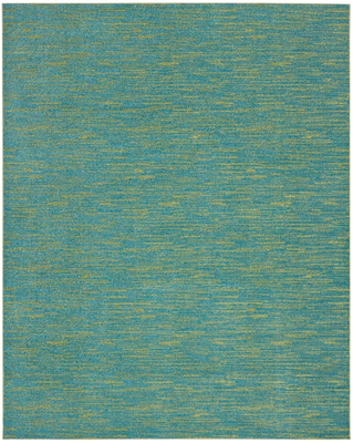 10' X 14' Blue And Green Striped Non Skid Indoor Outdoor Area Rug