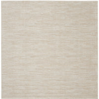 9' X 9' Ivory And Beige Square Non Skid Indoor Outdoor Area Rug