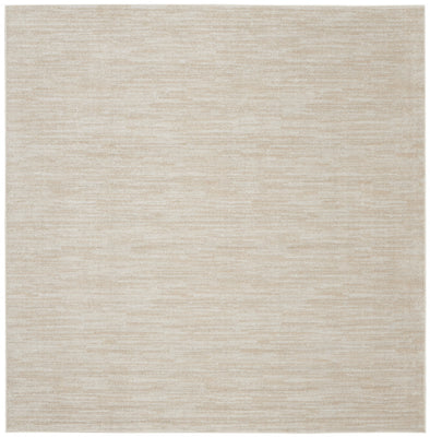 9' X 9' Ivory And Beige Square Non Skid Indoor Outdoor Area Rug