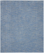 9' X 12' Blue And Grey Striped Non Skid Indoor Outdoor Area Rug