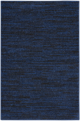 2' X 4' Midnight Blue Non Skid Indoor Outdoor Runner Rug