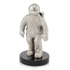 8" Silver and Black Marble Aluminum Space Man Sculpture