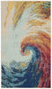 2' X 4' Wave Abstract Power Loom Non Skid Area Rug