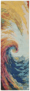 2' X 8' Wave Abstract Power Loom Non Skid Runner Rug