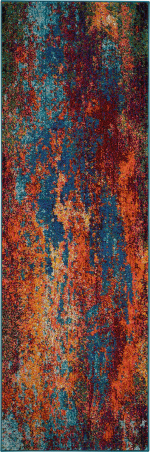 2' X 6' Atlantic Abstract Power Loom Non Skid Runner Rug