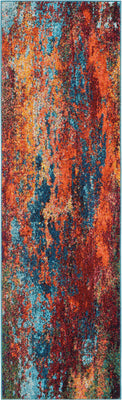 2' X 8' Atlantic Abstract Power Loom Non Skid Runner Rug