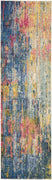 2' X 6' Blue And Yellow Abstract Power Loom Non Skid Area Rug