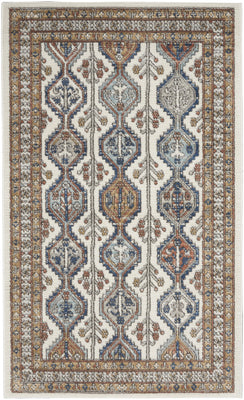 3' X 5' Ivory Southwestern Power Loom Non Skid Area Rug